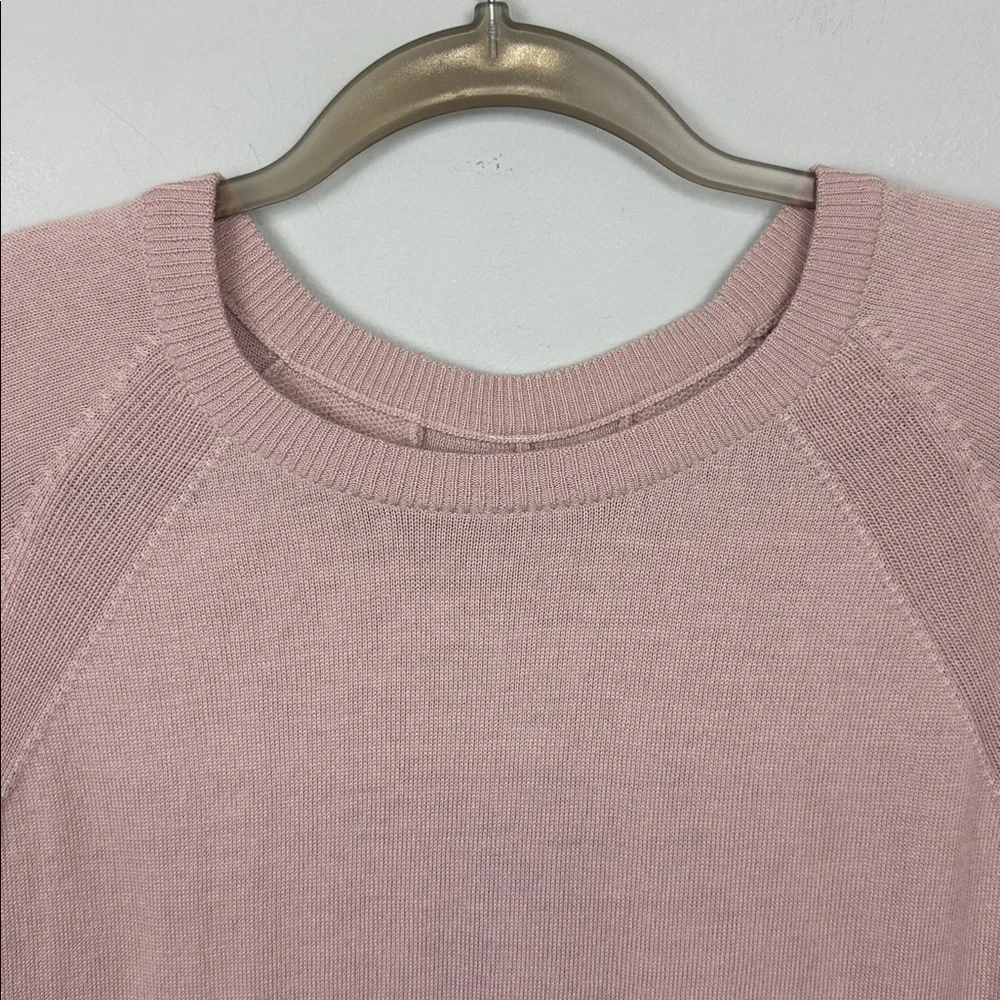 Lululemon Tied To You Sweater Misty Pink Merino Wool Balletcore Sz 8